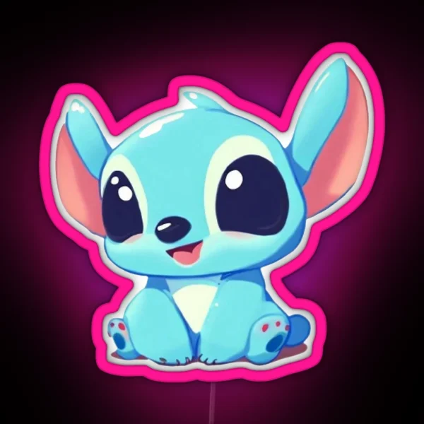 CUTE STITCH KAWAII STYLE RGB Neon Sign
