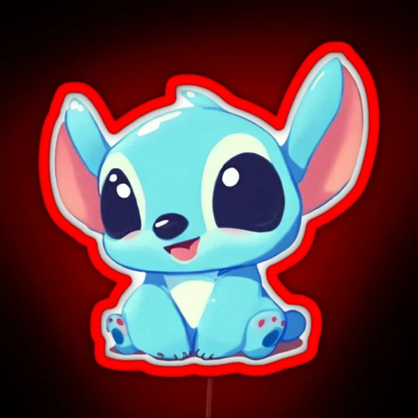CUTE STITCH KAWAII STYLE RGB Neon Sign