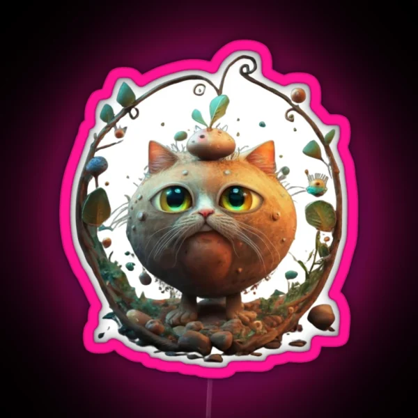 Cute Tater Tot Kitten RGB Neon Sign