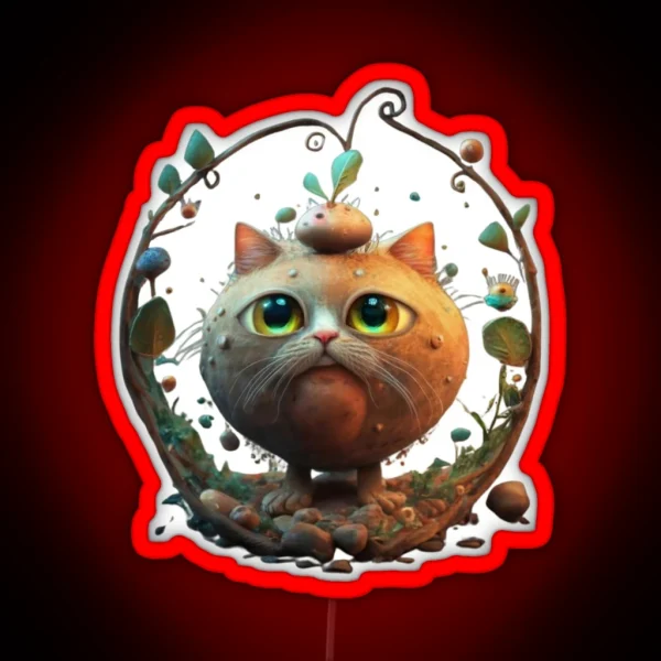 Cute Tater Tot Kitten RGB Neon Sign