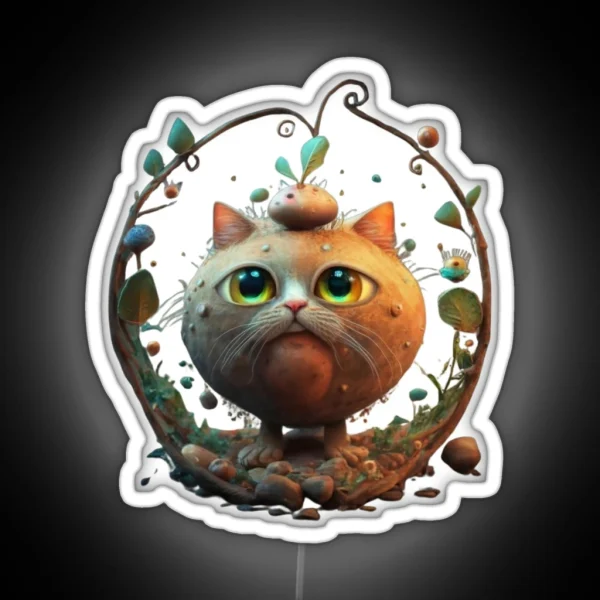 Cute Tater Tot Kitten RGB Neon Sign