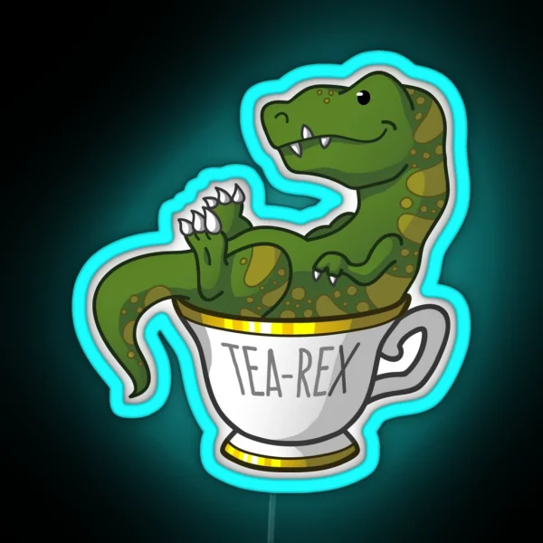 Cute Tea Rex RGB Neon Sign