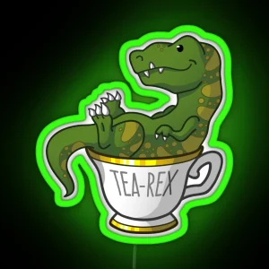 Cute Tea Rex RGB Neon Sign