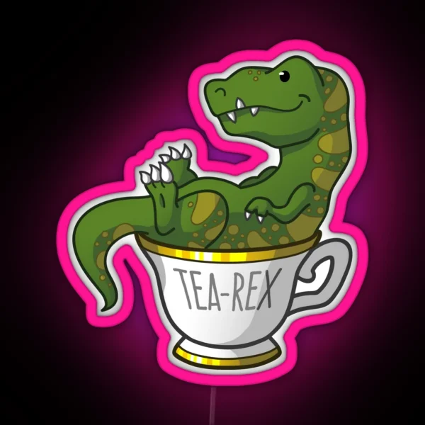 Cute Tea Rex RGB Neon Sign