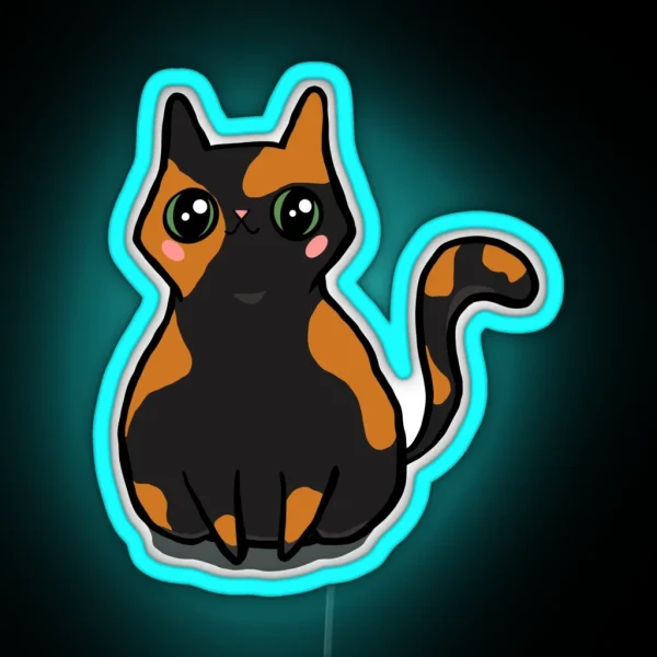 Cute Tortoiseshell Kitty RGB Neon Sign