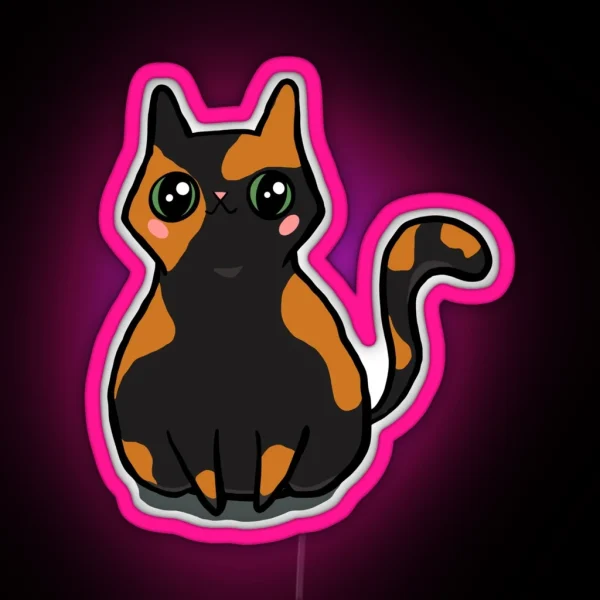 Cute Tortoiseshell Kitty RGB Neon Sign