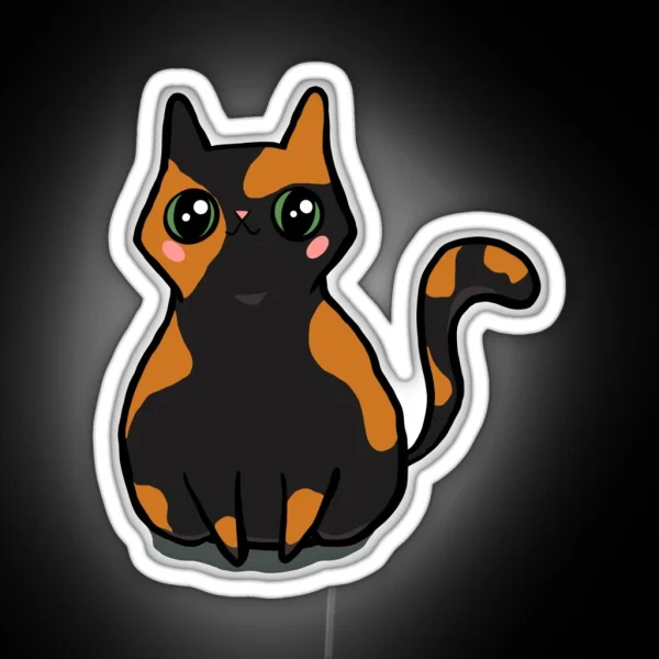 Cute Tortoiseshell Kitty RGB Neon Sign