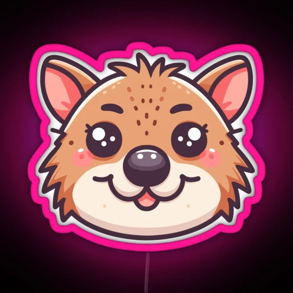Cute Vectoral Bandicoot Face RGB Neon Sign