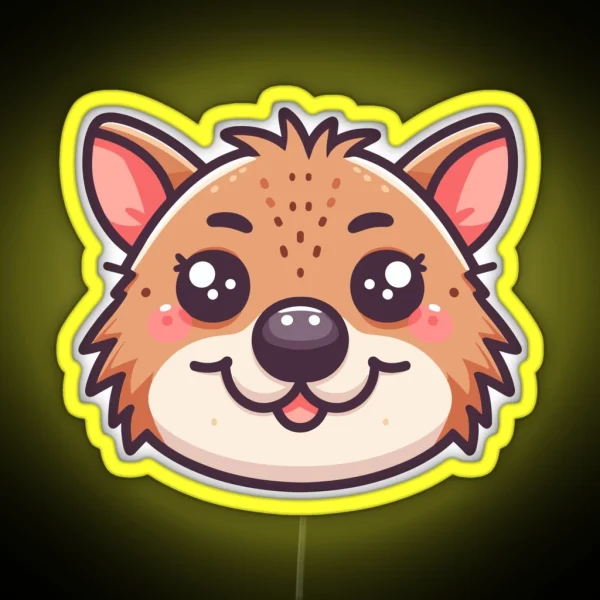 Cute Vectoral Bandicoot Face RGB Neon Sign