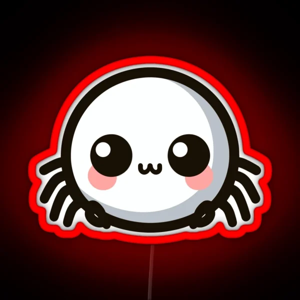 Cute Vectoral Spider Face RGB Neon Sign