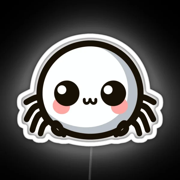 Cute Vectoral Spider Face RGB Neon Sign