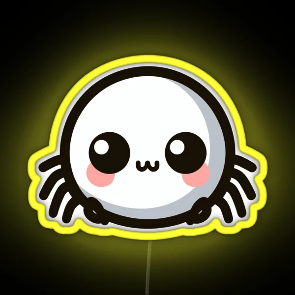 Cute Vectoral Spider Face RGB Neon Sign