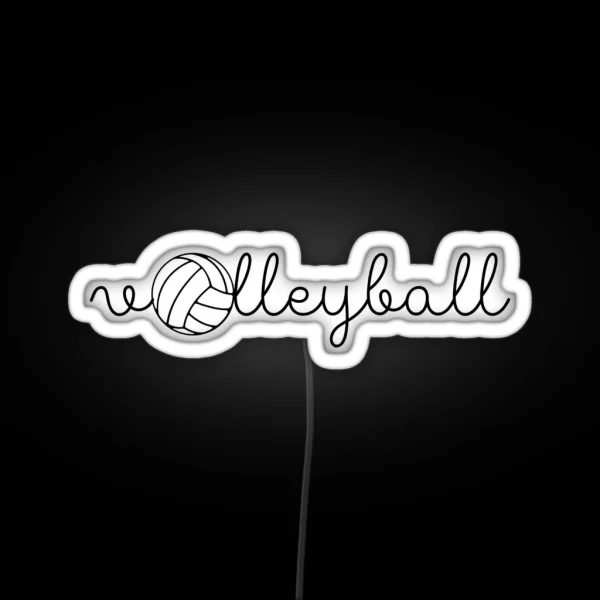 Cute Volleyball Cursive With Ball RGB Neon Sign