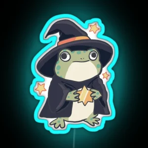 Cute Wizard Frog RGB Neon Sign