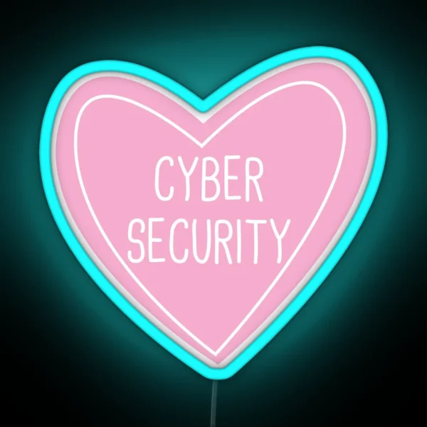 Cyber Security Heart RGB Neon Sign