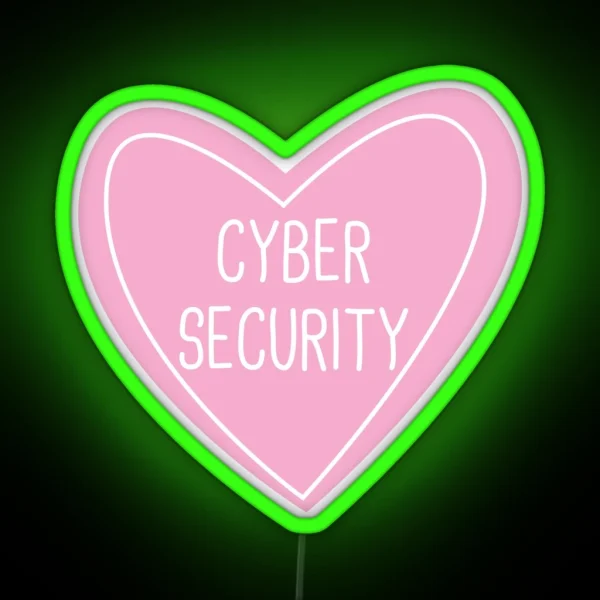 Cyber Security Heart RGB Neon Sign