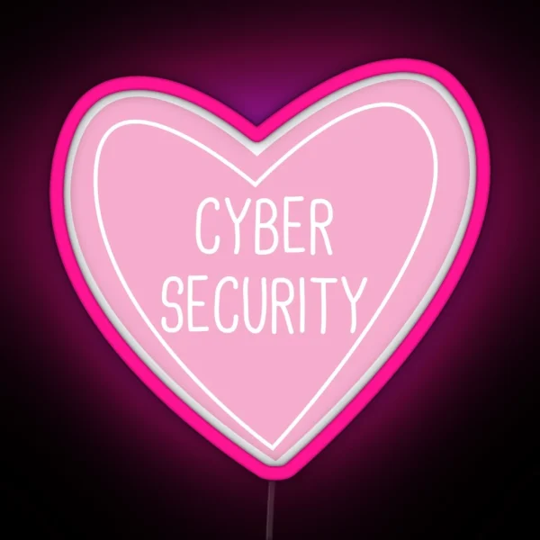 Cyber Security Heart RGB Neon Sign