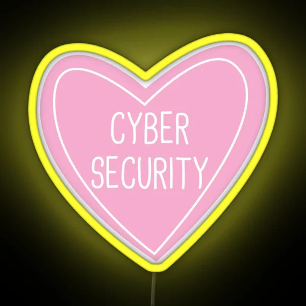 Cyber Security Heart RGB Neon Sign