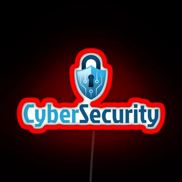 Cyber Security Lock Blue RGB Neon Sign