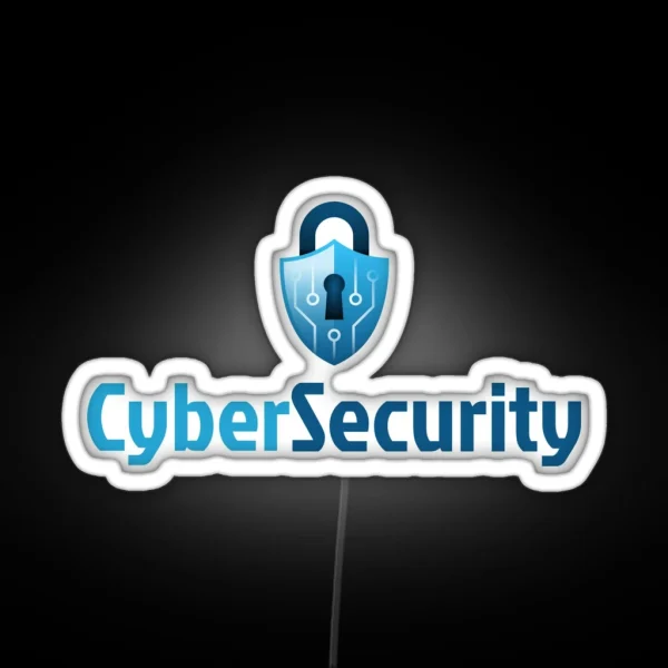 Cyber Security Lock Blue RGB Neon Sign