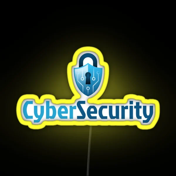 Cyber Security Lock Blue RGB Neon Sign