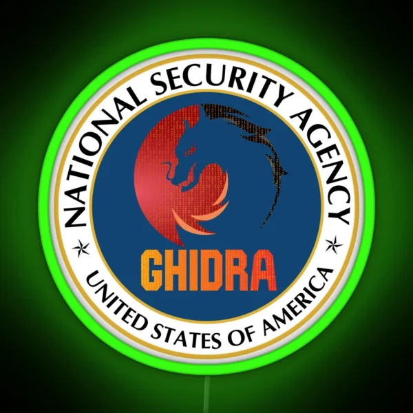Cyber Security NSA Ghidra Reverse Engineering Tool RGB Neon Sign