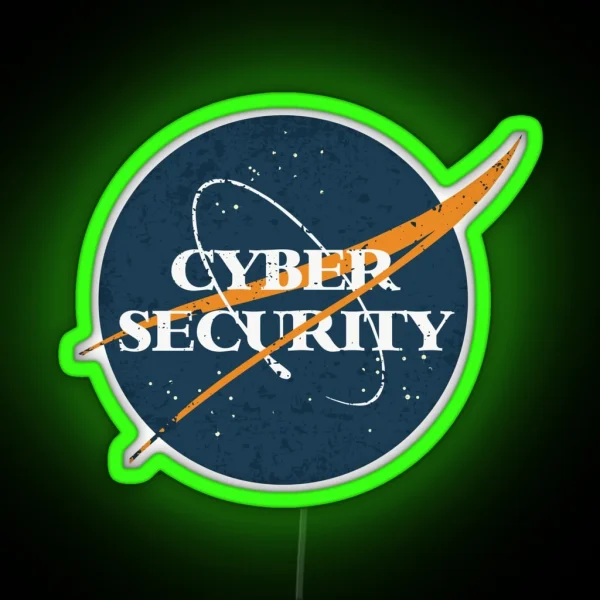 Cyber Security Space Vintage RGB Neon Sign