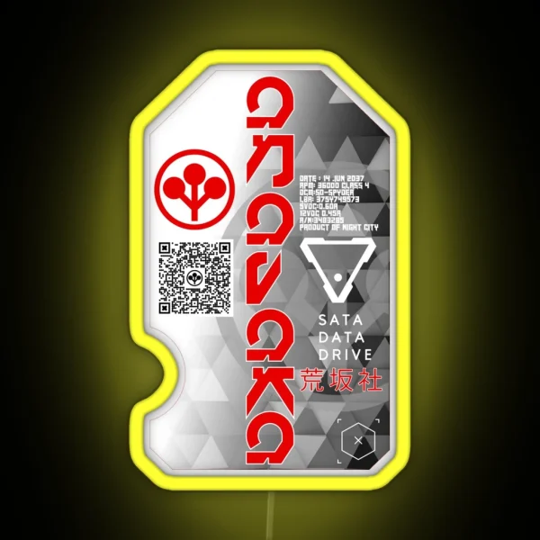 Cyberpunk 2077 Arasaka Hard Drive Led RGB Neon Sign