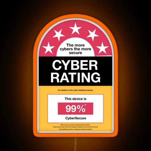 Cyberrating 99 Cybersecure RGB Neon Sign