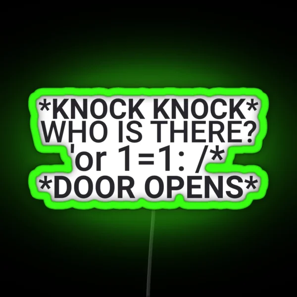 Cybersecurity Knock Cybersecurity RGB Neon Sign