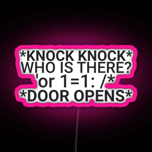 Cybersecurity Knock Cybersecurity RGB Neon Sign