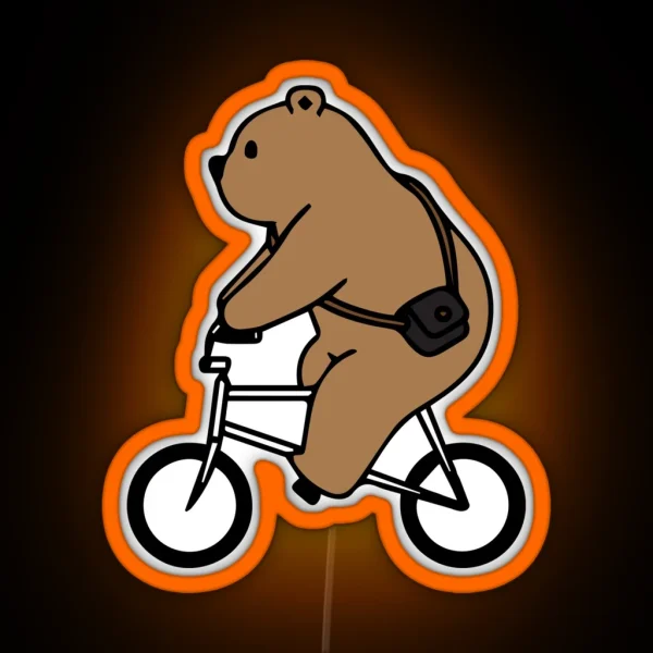 Cycling Bear RGB Neon Sign