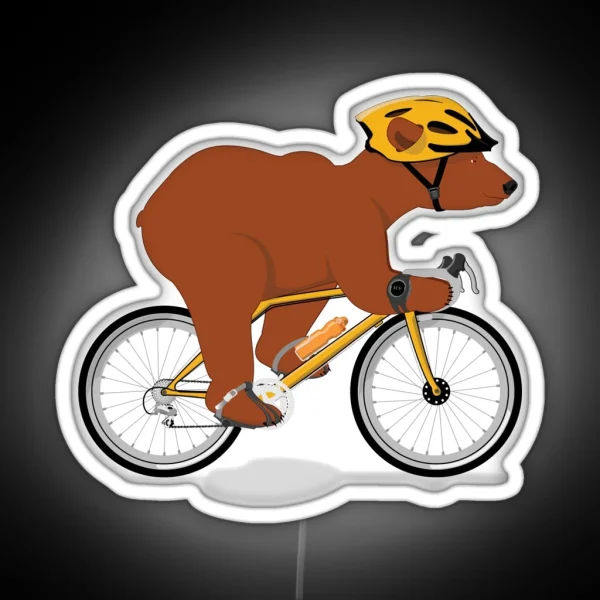 Cycling Grizzly Bear Brown Bear RGB Neon Sign