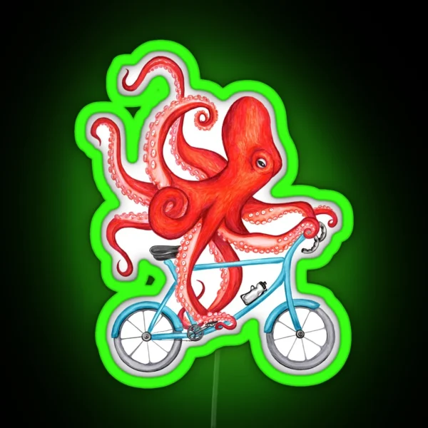 Cycling Octopus RGB Neon Sign