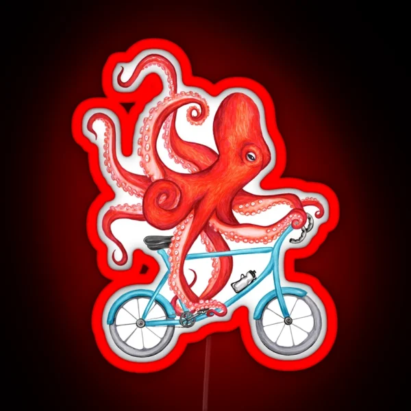 Cycling Octopus RGB Neon Sign