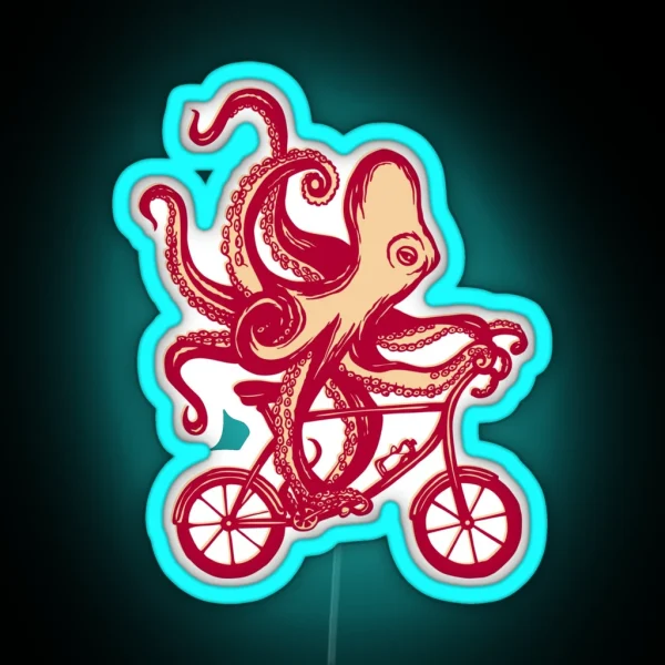 Cycling Octopus RGB Neon Sign