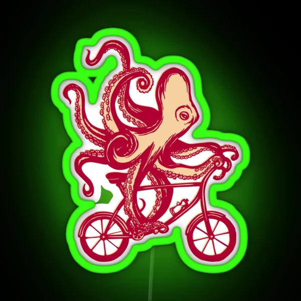 Cycling Octopus RGB Neon Sign
