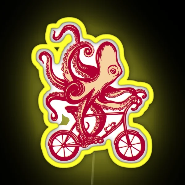 Cycling Octopus RGB Neon Sign