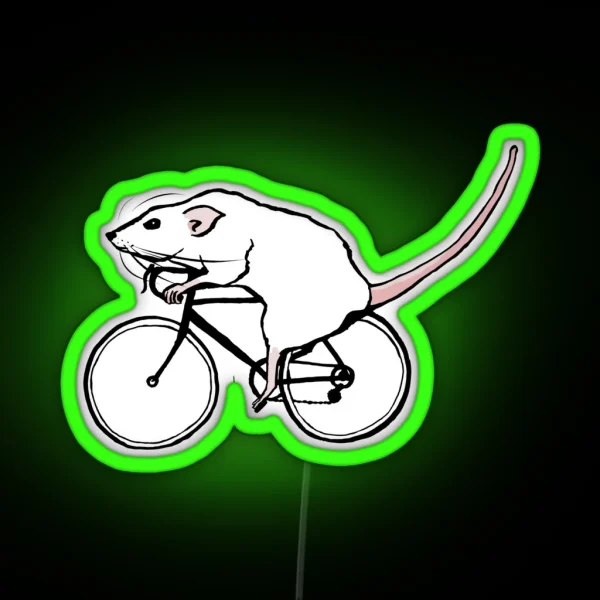 Cycling Rat RGB Neon Sign