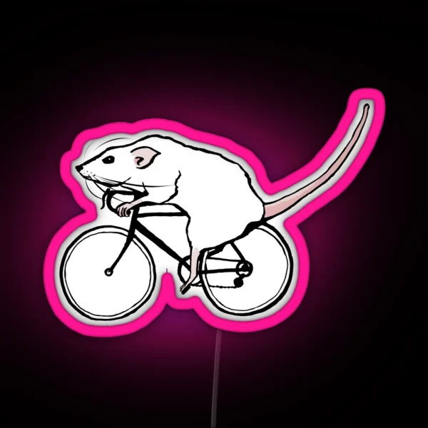 Cycling Rat RGB Neon Sign