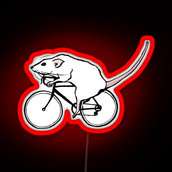 Cycling Rat RGB Neon Sign