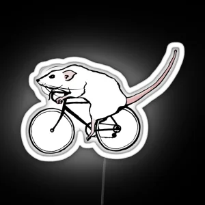 Cycling Rat RGB Neon Sign