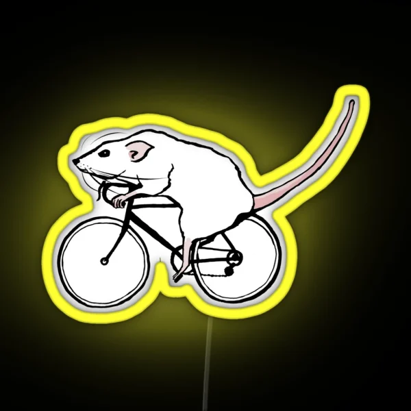 Cycling Rat RGB Neon Sign
