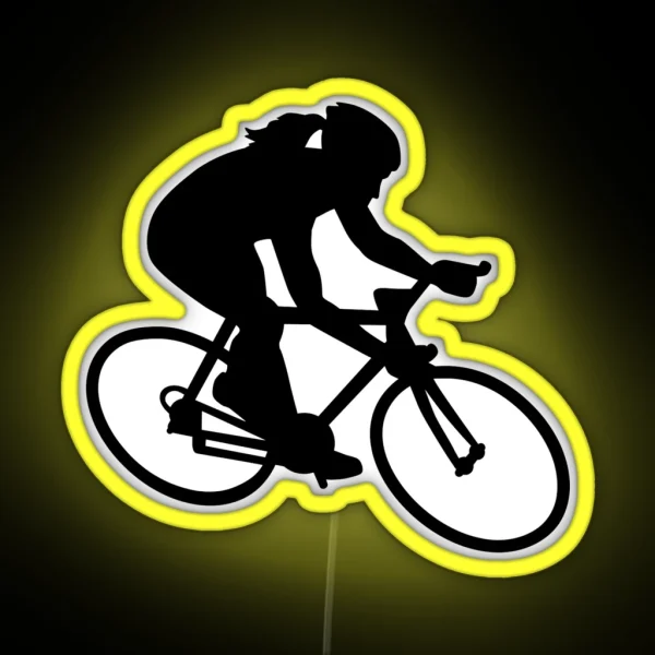 Cycling Woman Girl RGB Neon Sign