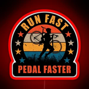 Cyclocross Run Fast Pedal Faster Gravel Bicycle Cyclist Gift RGB Neon Sign