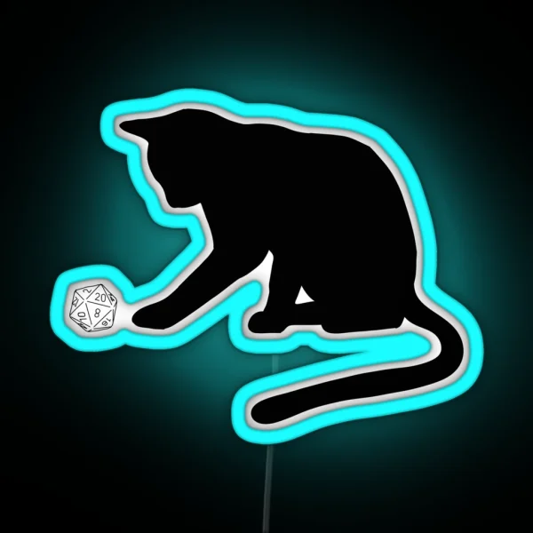 D20 Cat RGB Neon Sign