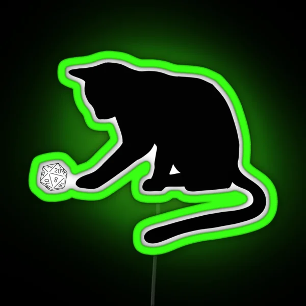 D20 Cat RGB Neon Sign