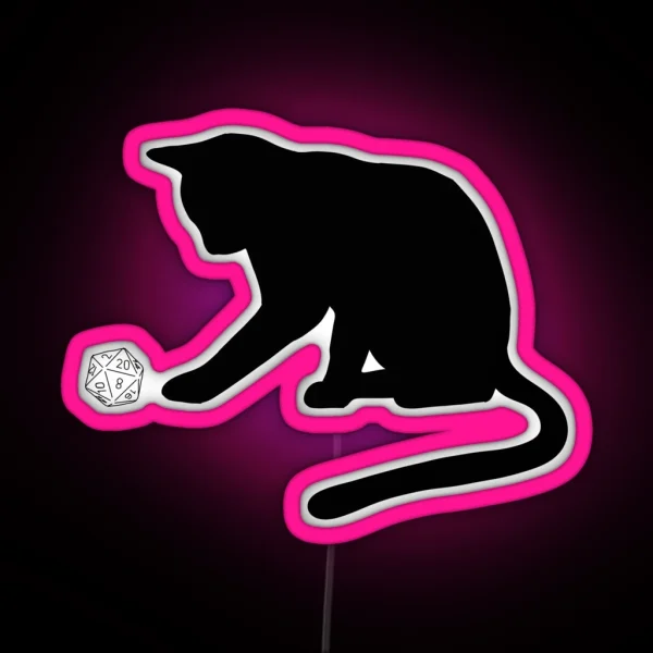 D20 Cat RGB Neon Sign