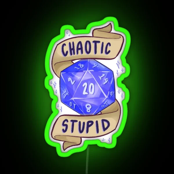 D20 Chaotic Stupid RGB Neon Sign