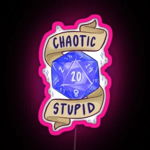 D20 Chaotic Stupid RGB Neon Sign